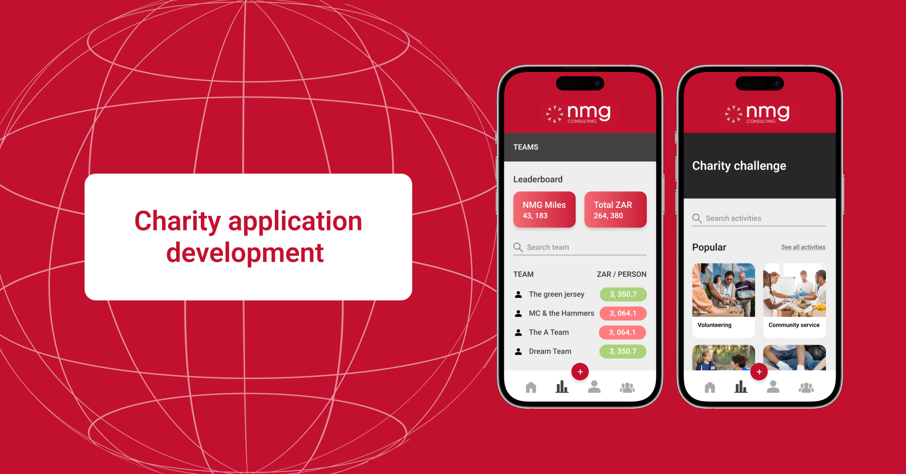 Web application for NMG Charity Challenge
